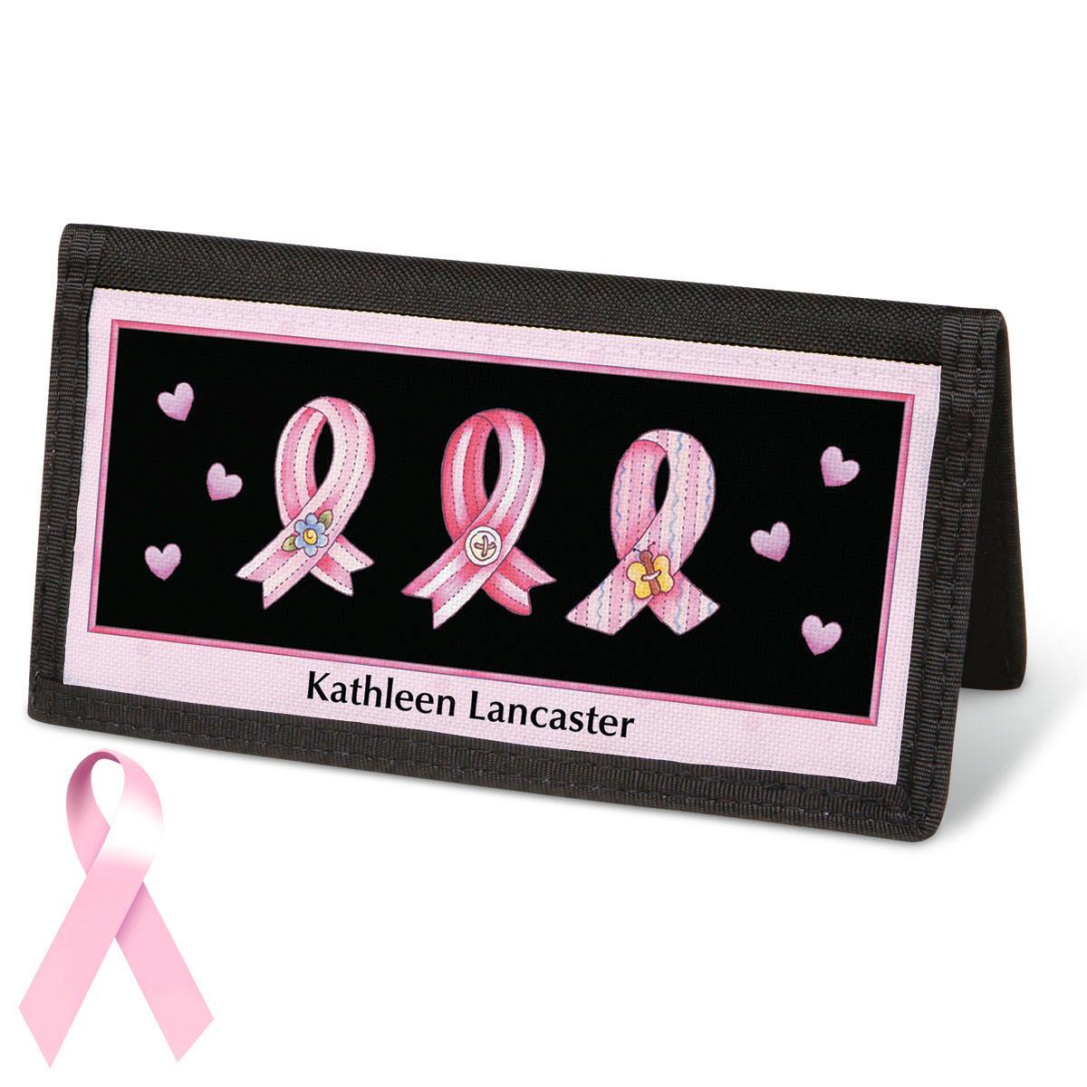 Pink Ribbon Checkbook Cover - Personalized