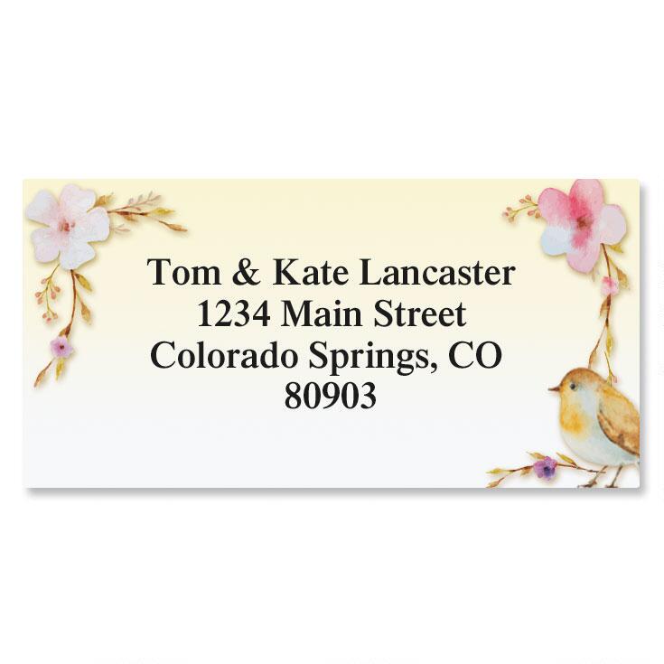 Pondering Bird Border Return Address Labels | Colorful Images