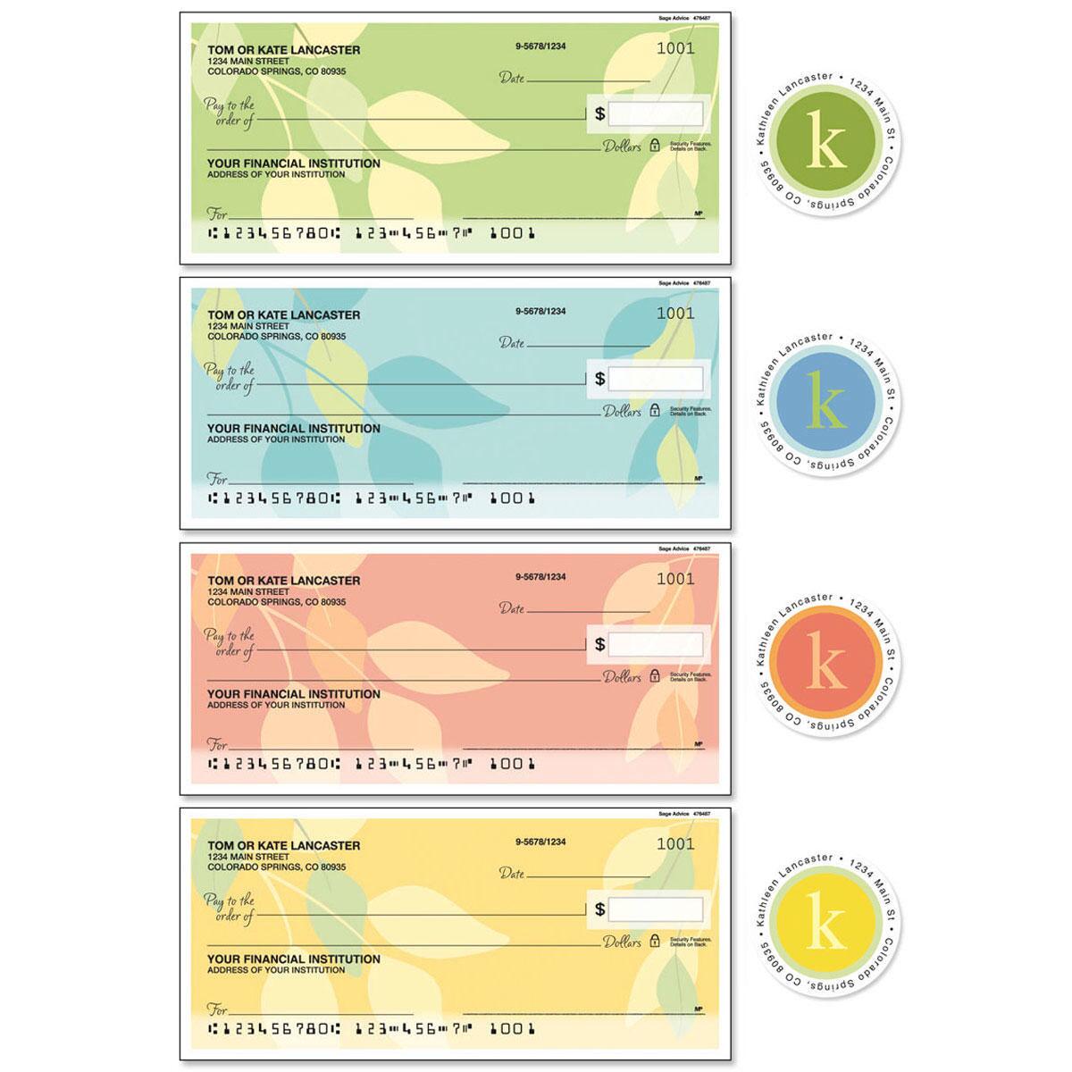 Sage Advice Personal Single Checks with Matching Address Labels ...