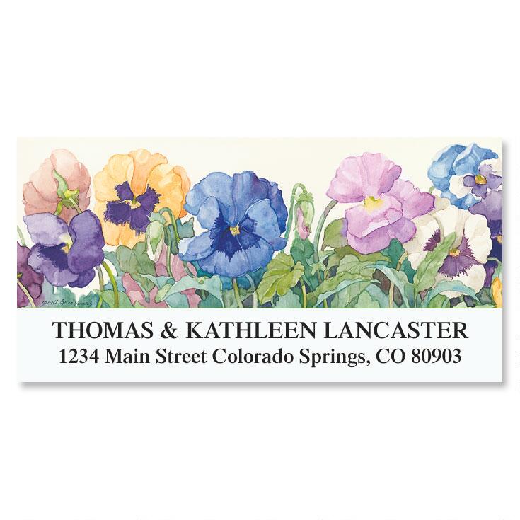 Sandis Pansies Deluxe Return Address Labels Colorful Images