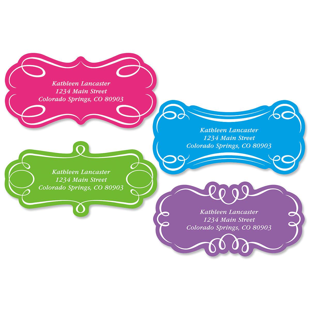 Sophisticate Diecut Return Address Labels Colorful Images