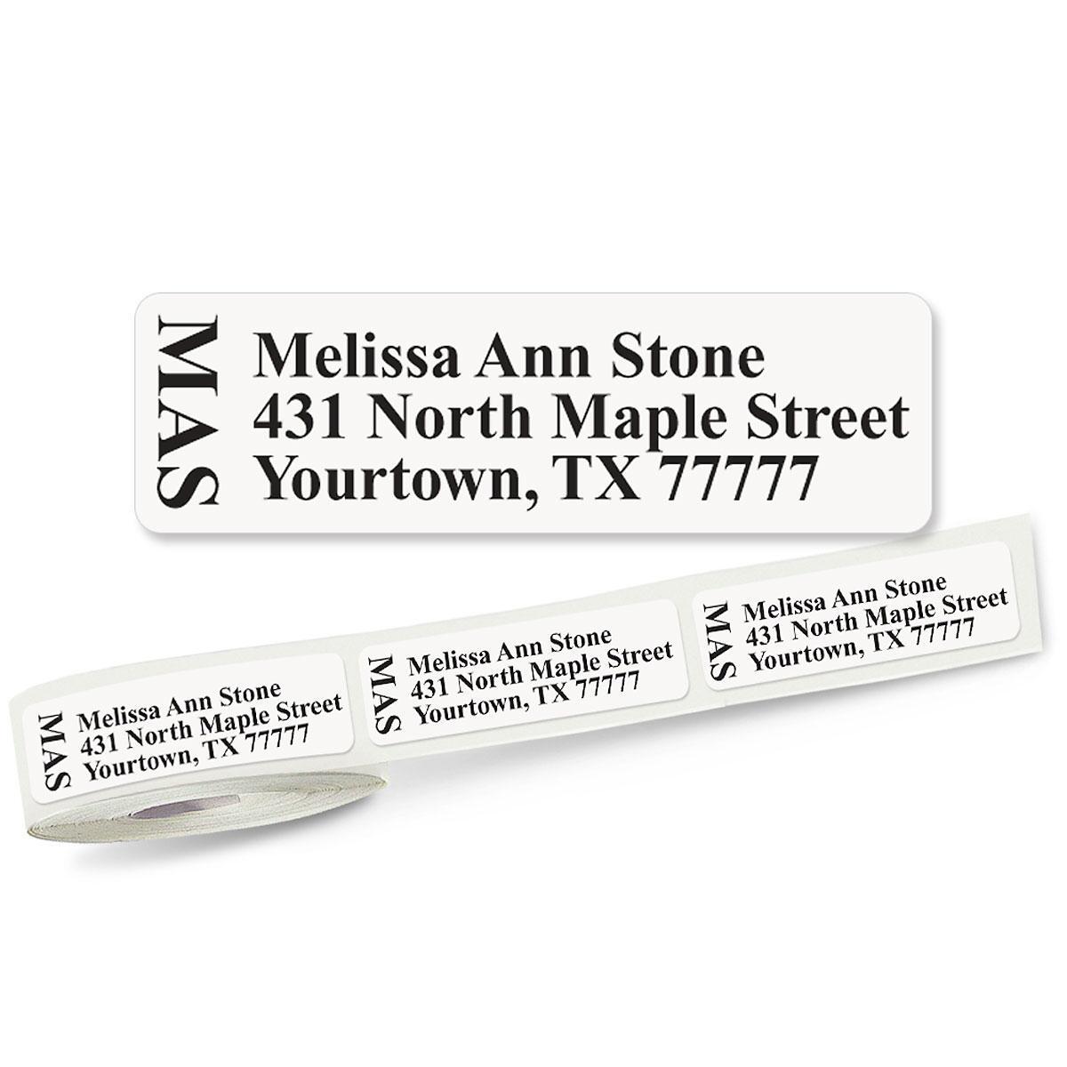 Unique Note Label Unique Monogram White Rolled Address Labels | Colorful Images