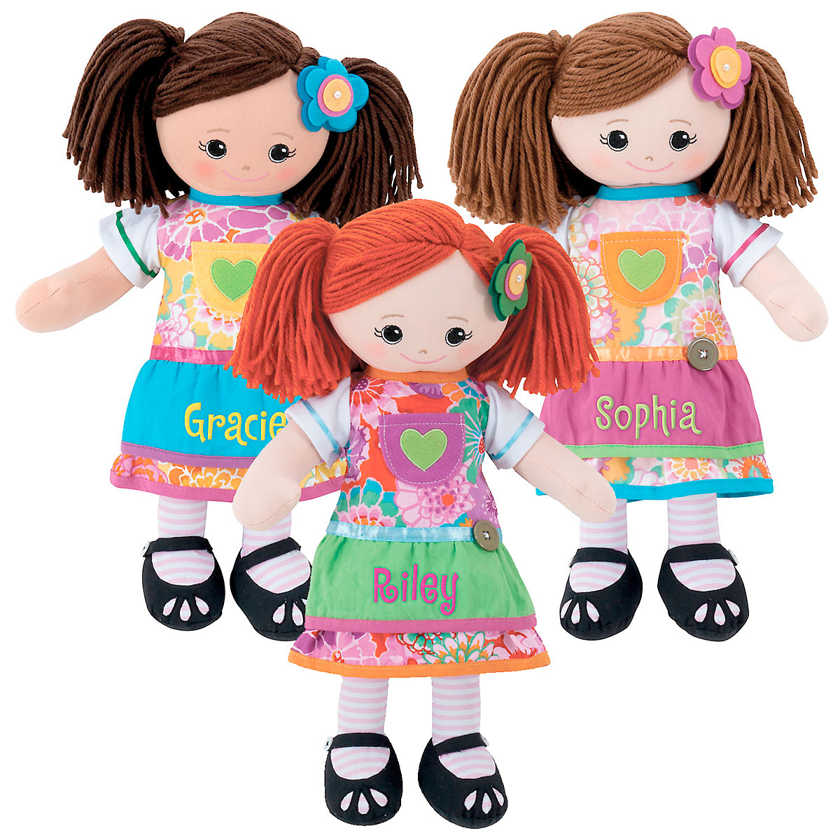 Custom Rag Doll with Apron Dress Colorful Images