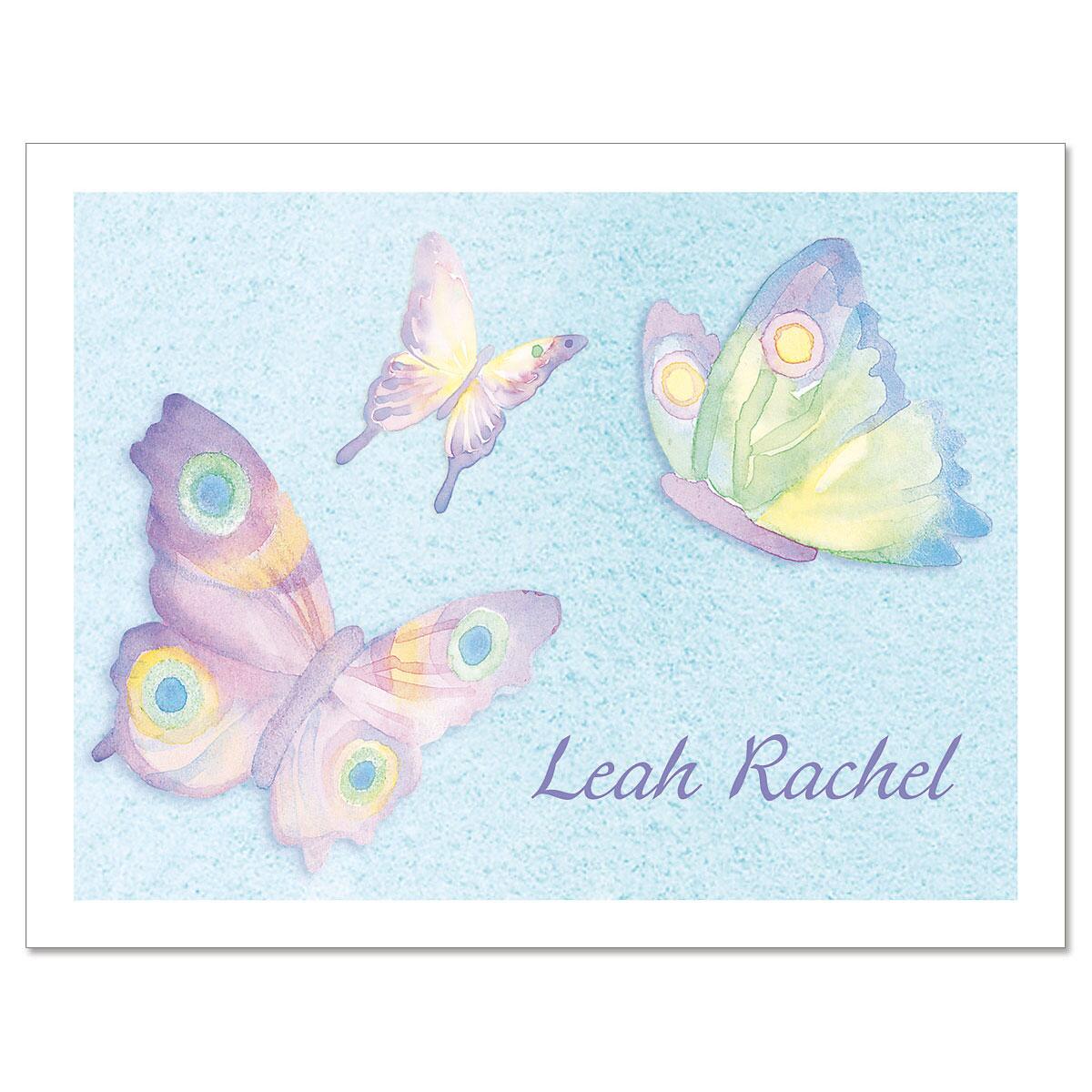 Watercolor Wings Custom Note Cards | Colorful Images