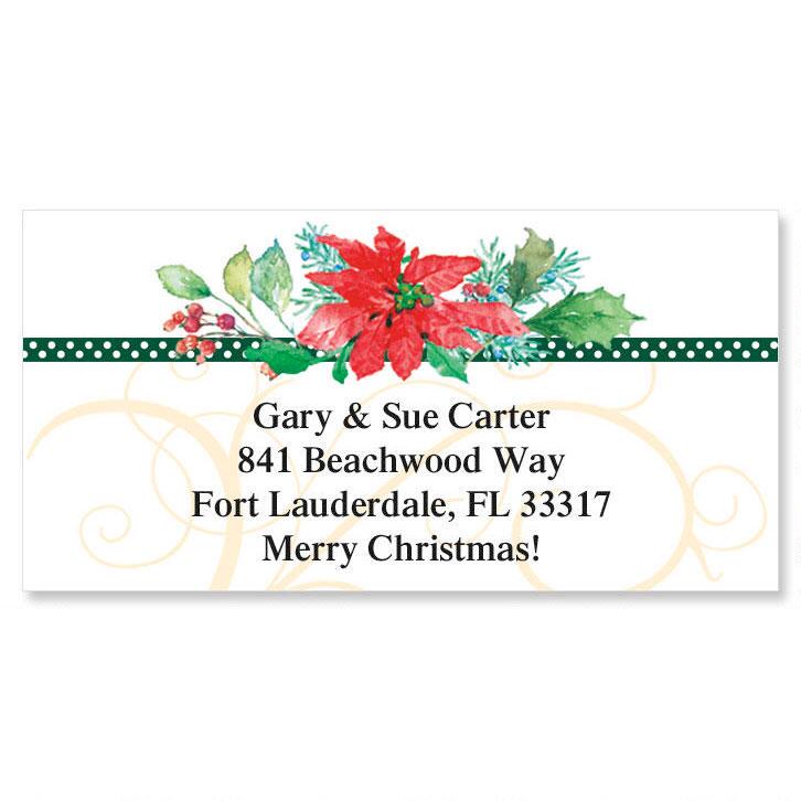 Winter Bouquet Border Return Address Labels