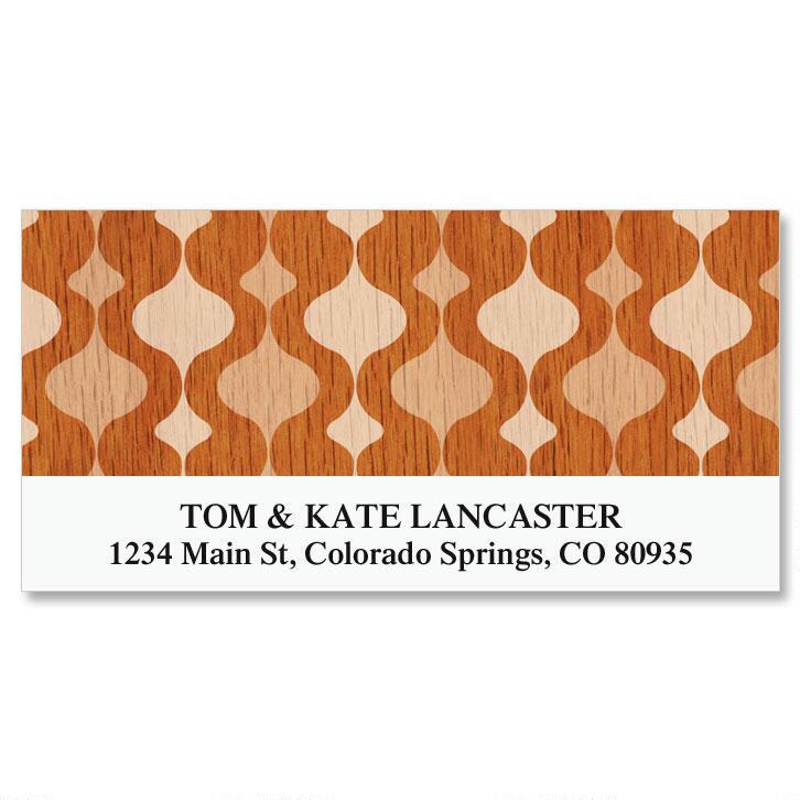Woodgrain Deluxe Return Address Labels | Colorful Images