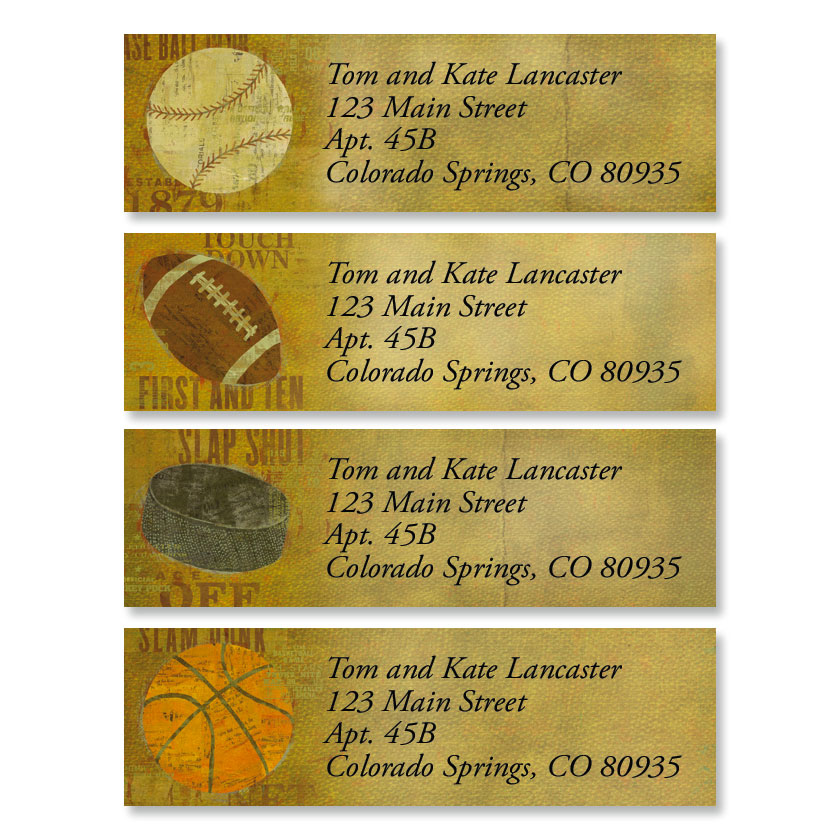 Sports Balls Classic Return Address Labels | Colorful Images
