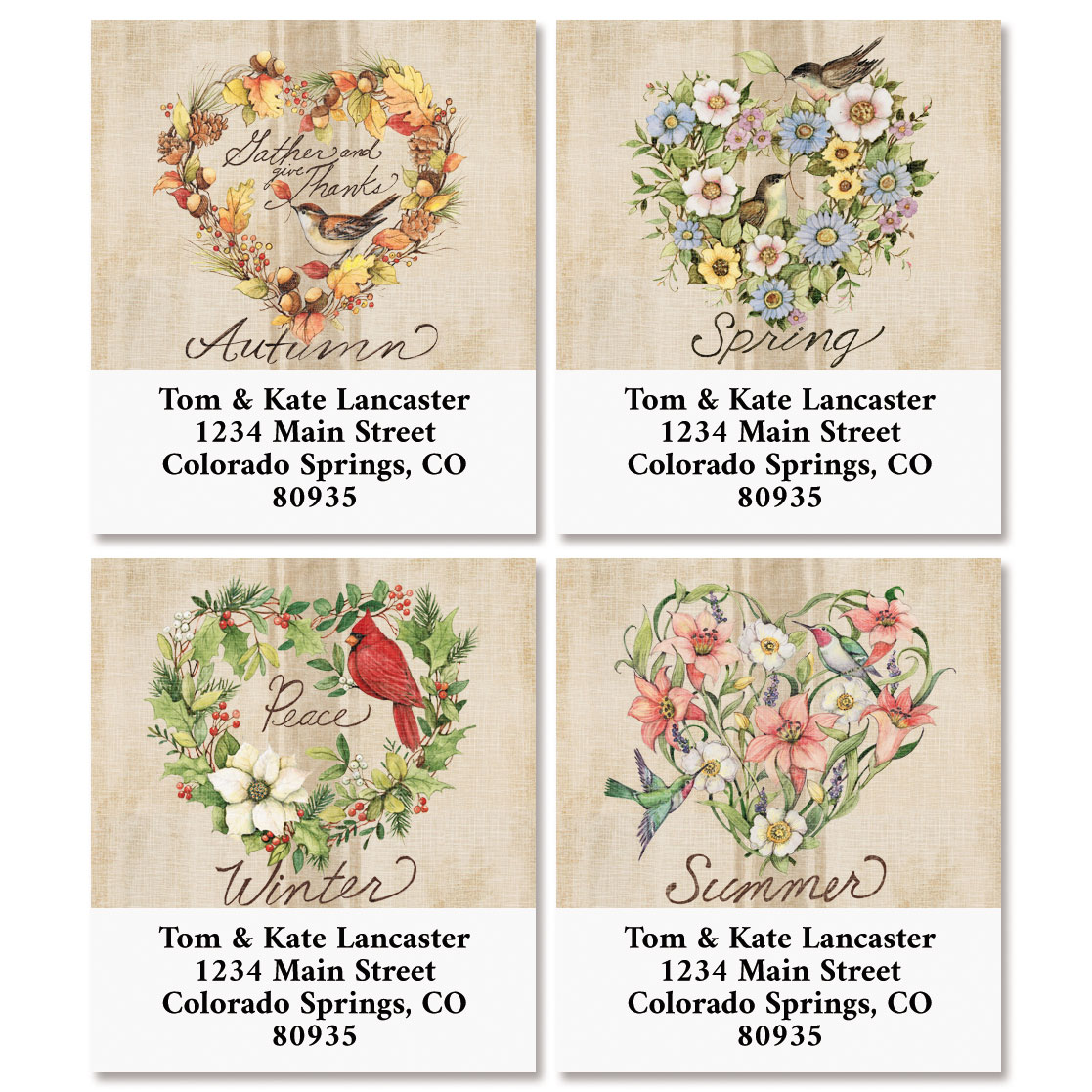 Address Labels Heart Season of Heart Select Return Address Labels (4 Designs) | Colorful Images