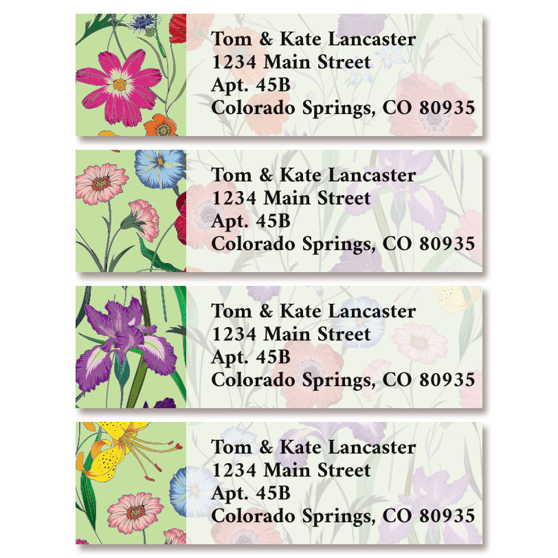 Flowers & Herbs Classic Return Address Labels (4 Designs) | Colorful Images