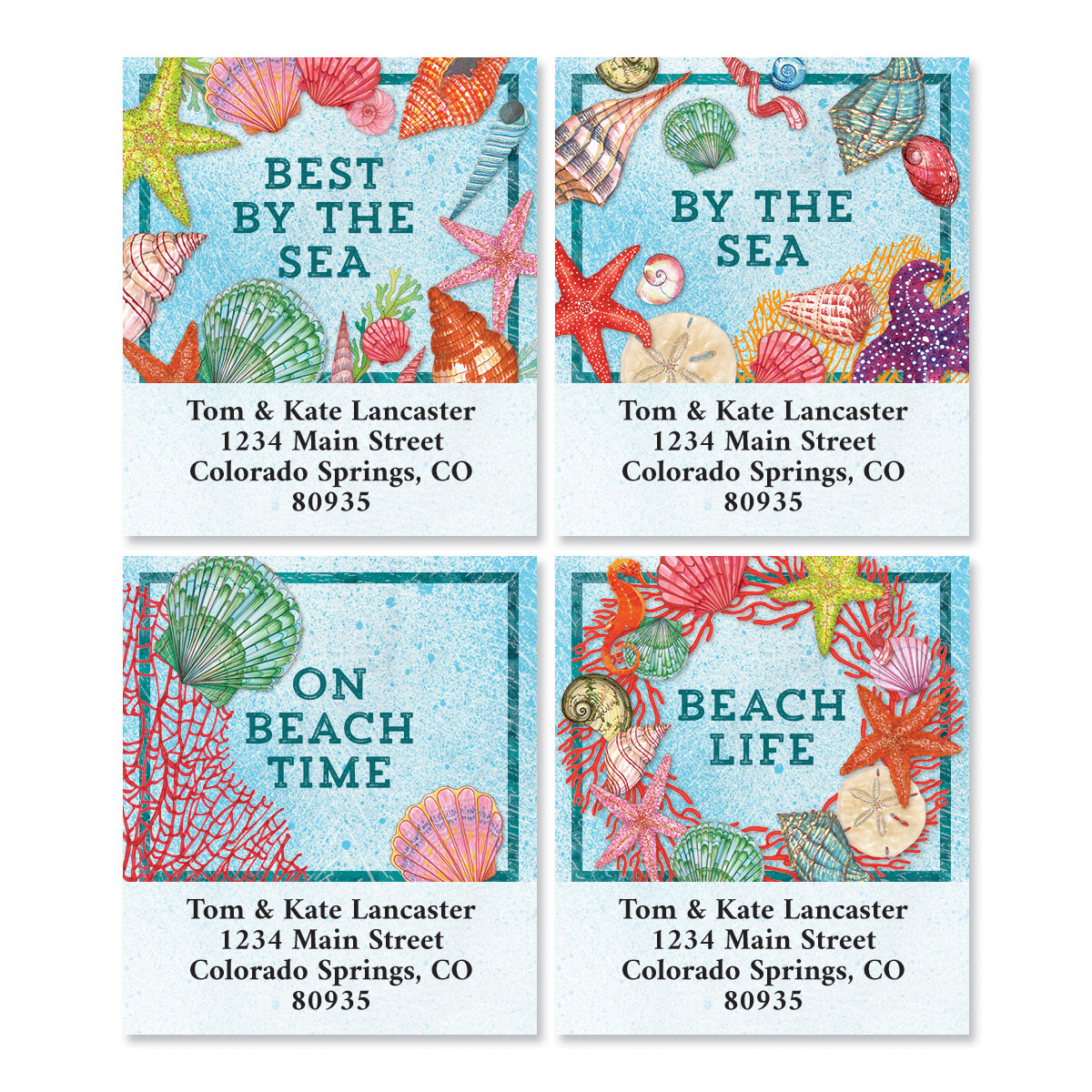 Shell Collection Select Return Address Labels (8 Designs) | Colorful Images