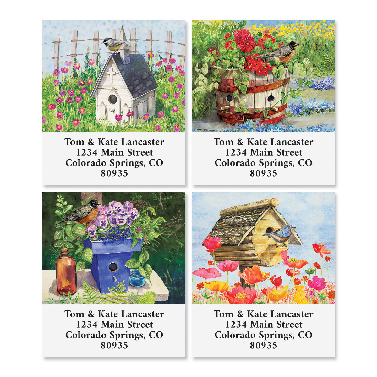 Label 3028 Birdhouses Select Return Address Labels (4 Designs) | Colorful Images