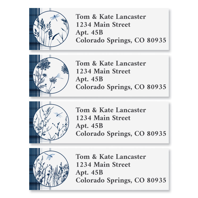 indigo Prairie Classic Return Address Labels (4 Designs) | Colorful Images
