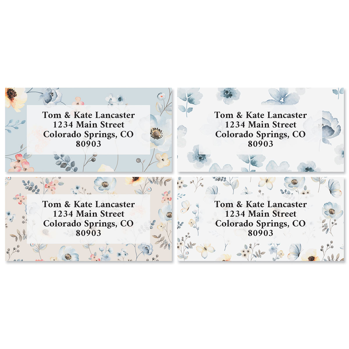 Bonnets Border Return Address Labels (4 Designs) | Colorful Images