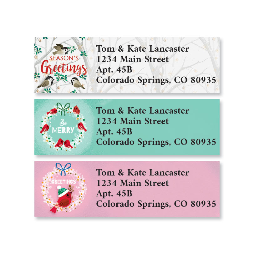 Chirpy Greetings Classic Return Address Labels (3 Designs) | Colorful ...