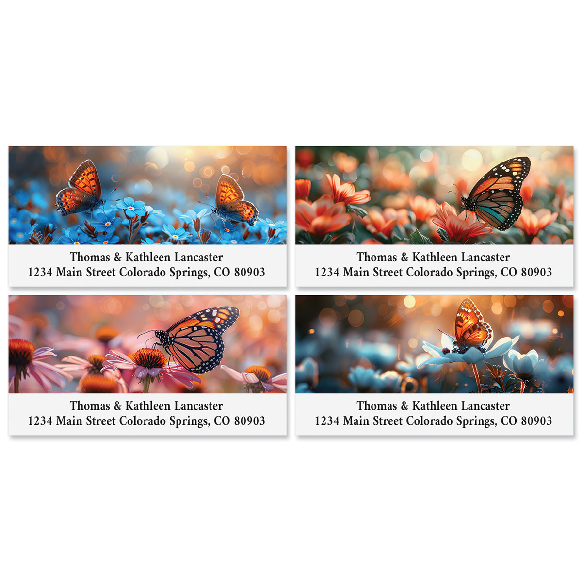 Flutter Beauties Deluxe Return Address Labels (4 Designs) | Colorful Images