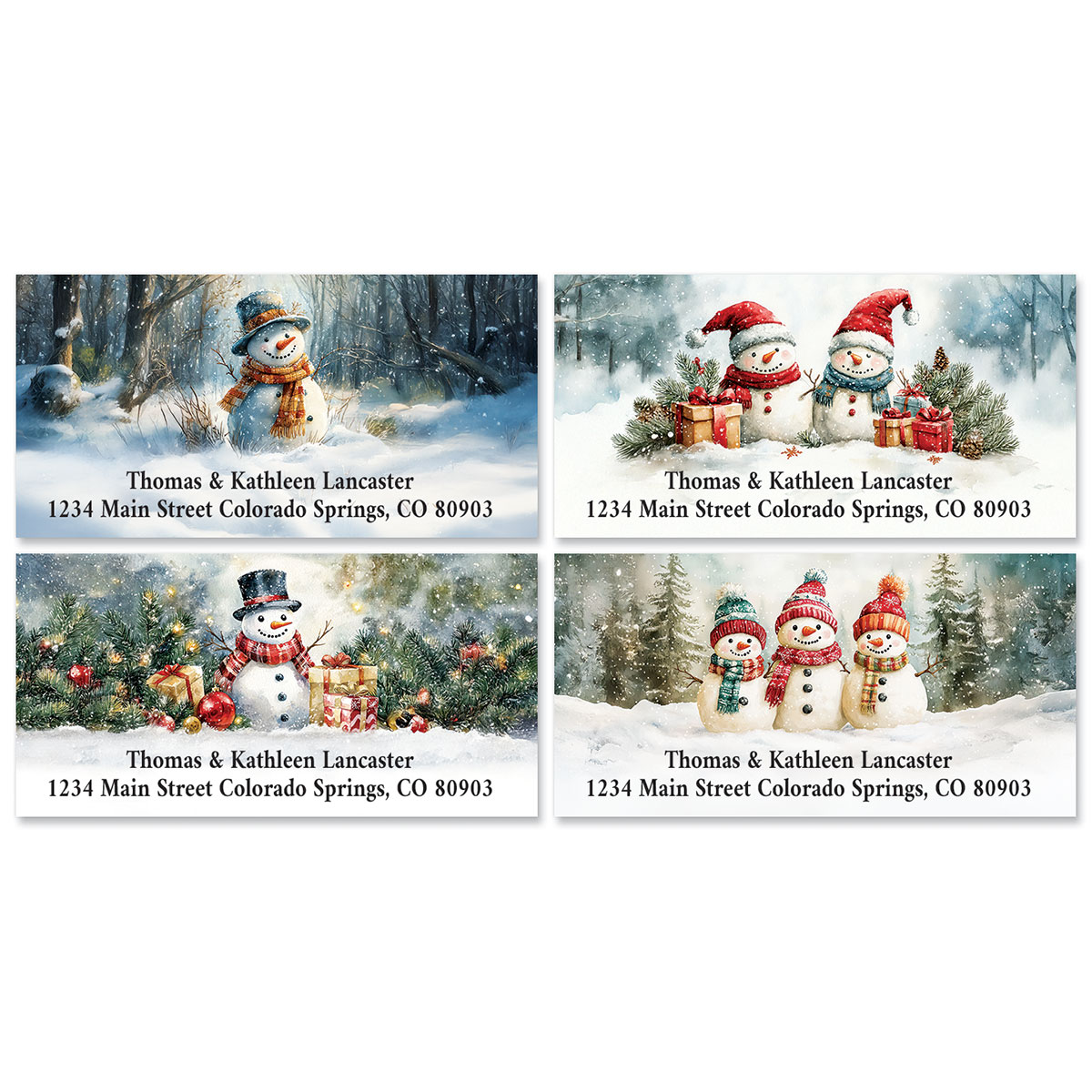 Fun In The Snow Deluxe Return Address Labels (4 Designs) | Colorful Images
