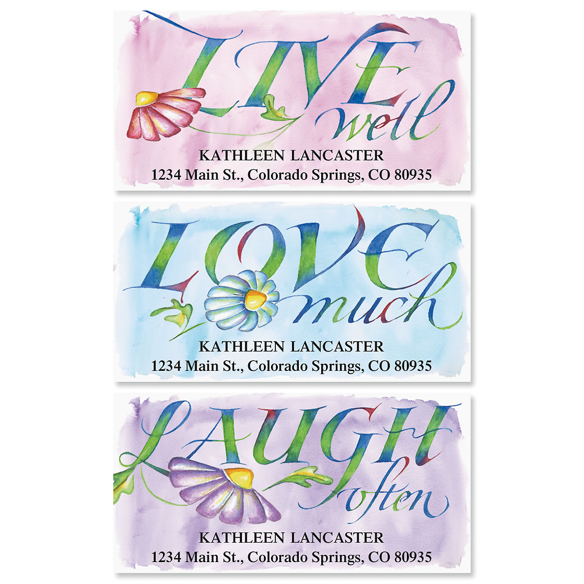Live Love Laugh Deluxe Return Address Labels | Colorful Images