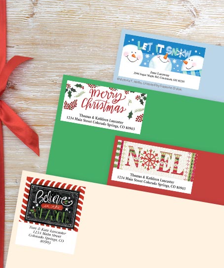 Shop Christmas Greetings Address Labels at Colorful Images