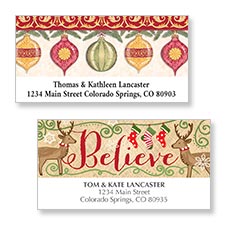 christmas address labels cards