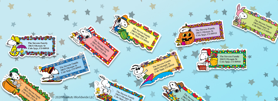 Shop PEANUTS® Labels at Colorful Images