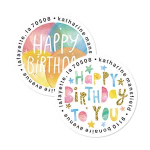 Shop Birthday Labels at Colorful Images