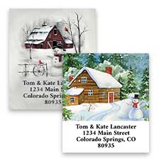 Shop Snowy Scenes Labels at Colorful Images