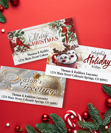 Shop Christmas Greetings Address Labels at Colorful Images