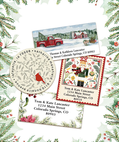 Shop Christmas Address Labels at Colorful Images