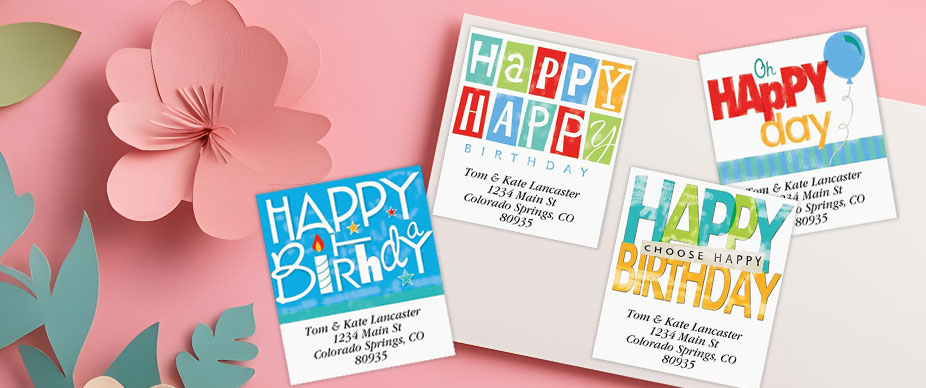 Shop Birthday Labels at Colorful Images